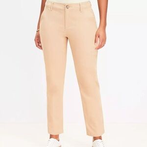 LOFT Beige Slim-Fit Trousers